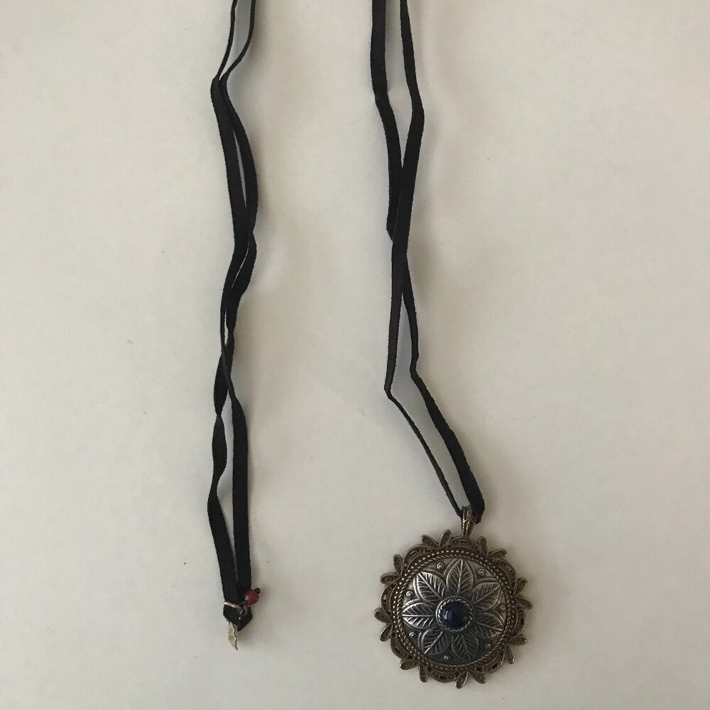 Lucky Brand Vintage-Style Pendant Necklace with Suede Cord